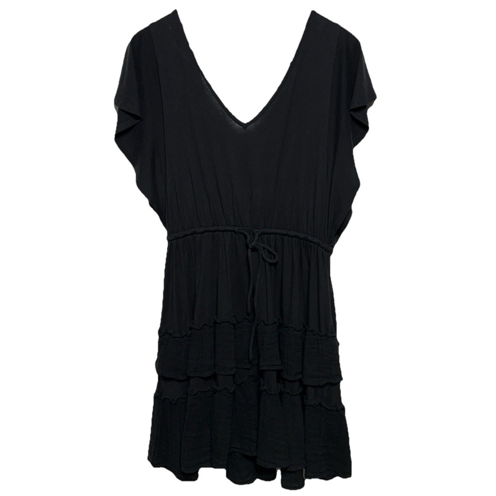 Daily Practice by Anthropologie Tiered Ruffle‎ Mini Dress Black Size Small